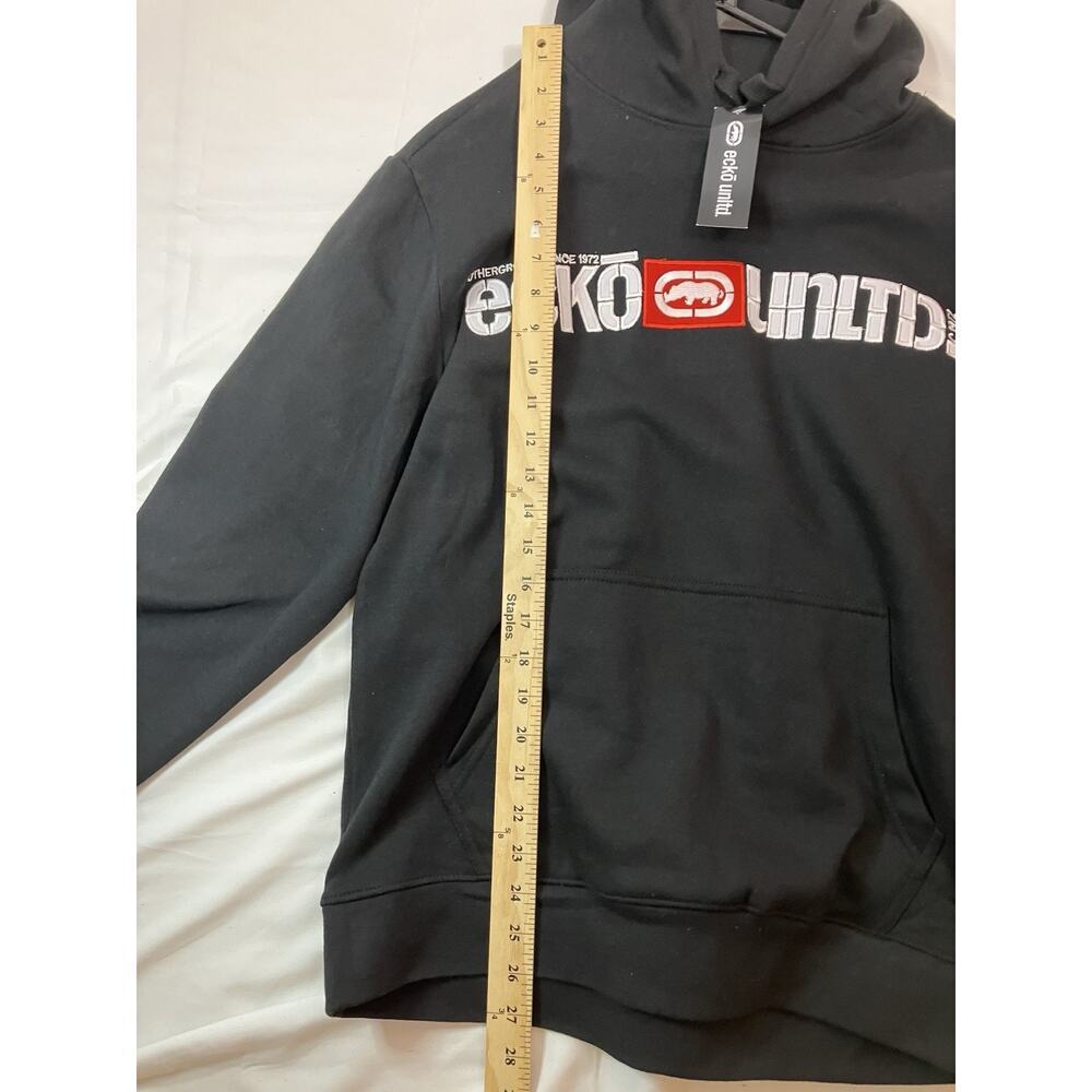 Ecko Unltd Hoodie Mens Small Black Pullover Sweatshirt Rhino Logo Streetwear New - Picture 6 of 8